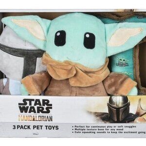 Plush Dog Toys 3 Piece Star Wars The Mandalorian medium dogs plush squeaker